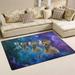 GZHJMY Galaxy Cat Non Slip Area Rug for Living Dinning Room Bedroom Kitchen 1.7 x 2.6 (20 x 31 Inches / 50 x 80 cm) Galaxy Cat Nursery Rug Floor Carpet Yoga Mat