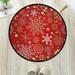 GZHJMY Christmas Anti Fatigue Round Area Rug Christmas Snowflake Non Slip Absorbent Comfort Round Rug Floor Carpet Yoga Mat for Entryway Living Room Bedroom Sofa Home Decor (3 in Diameter)