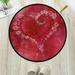 GZHJMY Valentine s Day Anti Fatigue Round Area Rug Floral Heart Non Slip Absorbent Comfort Round Rug Floor Carpet Yoga Mat for Entryway Living Room Bedroom Sofa Home Decor (3 in Diameter)