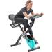 Exercise Bike Folding Cardio Upright and Recumbent Workout Bike with 10-Level Adjustable Resistance Arm Bands and Backrest Indoor Stationary Cycling Bicycle for Men Women Seniors Green
