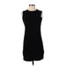 Lauren by Ralph Lauren Casual Dress - Mini Crew Neck Sleeveless: Black Solid Dresses - Women's Size Small