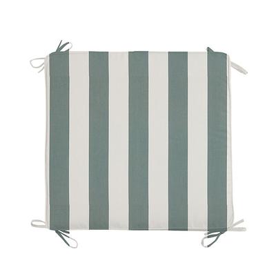 Replacement Ottoman Cushion Cover with Zipper - 24x23 - Box Edge, Canopy Spa/White - Ballard Designs
