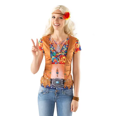 Hippie-Shirt Peace für Damen Image