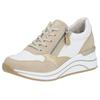 Keilsneaker REMONTE, Damen, Gr. 36, beige (beige, kombiniert), Lederimitat, sportlich, Schuhe Sneaker, Freizeitschuh, Halbschuh, Schnürschuh, vegane Verarbeitung