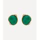 Kenneth Jay Lane 22ct Gold-plated Cabochon Emerald Clip On Stud Earring One size