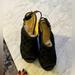 Coach Shoes | Coach Janet Signature C Platform Wedge Peep Toe Heels Y2k Black Womens 5b | Color: Black | Size: 5