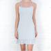 Brandy Melville Dresses | Brandy Melville Colleen Dress Floral Light Blue Ruffle Hem Tie Back One Size | Color: Blue/White | Size: One Size
