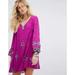 Free People Dresses | Free People Womens S Purple Floral Embroidered Lon | Color: Purple | Size: S