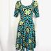 Lularoe Dresses | Lularoe Nicole Blue Green Dress Soft Knit Nwt Xs | Color: Blue/Green | Size: Xs