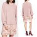 Free People Dresses | Free People Floral Opposites Pleated Attract Mockneck Mini Pink Dress L Large | Color: Pink | Size: L