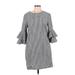 BeachLunchLounge Casual Dress - Shift Crew Neck 3/4 sleeves: Gray Dresses - Women's Size Medium