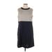 Uniqlo Casual Dress - Shift: Gray Color Block Dresses - Women's Size Large