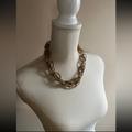 Zara Jewelry | Gold Chain Link Chunky Necklace | Color: Cream/Gold | Size: Os