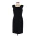 Jones Studio Casual Dress - Sheath Scoop Neck Sleeveless: Black Solid Dresses - Women's Size 6