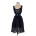 Moulinette Soeurs Casual Dress - Party Scoop Neck Sleeveless: Blue Print Dresses - Women's Size 2