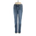 Joe's Jeans Jeggings - Mid/Reg Rise Skinny Leg Boyfriend: Blue Bottoms - Women's Size 24 - Medium Wash