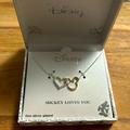 Disney Jewelry | Disney Larocks Mickey Loves You Mickey & Heart Necklace In Hard Case Branded Box | Color: Gold/Silver | Size: Os