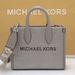 Michael Kors Bags | Michael Kors Mirella Xsmall Shopper Crossbody Pearl Grey Color | Color: Silver | Size: Xsmall 7.25"W 5.75"H X 2"D
