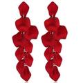 Zara Jewelry | Floral Long Elegant Rose Petal Earrings | Color: Gold/Red | Size: Os