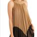 Free People Dresses | Free People Love Metallic Gold & Brown Pleated Mini Dress | Color: Brown/Gold | Size: S