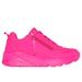 Skechers Girl's Uno Lite - Neon Zip Sneaker | Size 13.5 | Hot Pink | Synthetic | Machine Washable