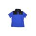 Under Armour Short Sleeve Polo Shirt: Blue Color Block Tops - Kids Boy's Size X-Small