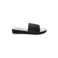 Comfort Corner Wedges: Slide Platform Casual Blue Solid Shoes - Women's Size 9 - Open Toe