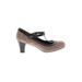 Naturalizer Heels: Mary Jane Chunky Heel Classic Brown Shoes - Women's Size 8 1/2 - Round Toe