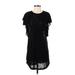 Billabong Casual Dress - Mini Crew Neck Short sleeves: Black Solid Dresses - Women's Size Small