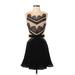 Gianni Bini Casual Dress - Party: Black Chevron/Herringbone Dresses - Women's Size X-Small