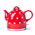 Electric Kettle Ceramic Red glaze dots Removable Base Boil Dry Protection 1.2L 1200W Red interesting