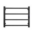 GRASKY Electric Towel Warmer with Timer Heated Towel Warmer Racks Wall Mounted Smart Electric Towel Rack Stainless Steel Heated Towel Rails Low Power Towel Dryer (Black Hard Wired) wwyy