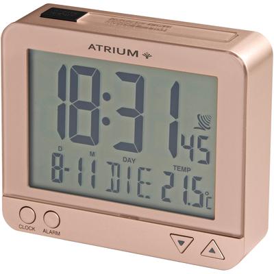Funkwecker ATRIUM "A760-17", rosa (roségoldfarben), Wecker, Digitalwecker, Quarzwecker, Innentemperatur, Schlafzimmer