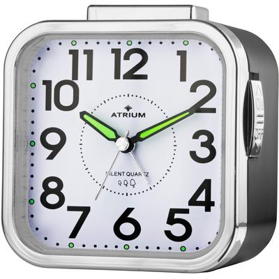 Quarzwecker ATRIUM "A530-7", silber (schwarz, silberfarben), Wecker, Wecker, Schlafzimmer, schleichende Sekunden, ansteigender Alarm,Snooze Image