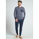 Pyjama JOCKEY "Cotton Nautical Stripe" Gr. XXL, blau (stripe, solid) Herren Homewear-Sets Pyjamas