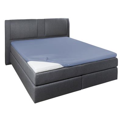 Spannbettlaken PRIMERA "Elasthan-Feinjersey Topper", blau, B:180-200cm L:200-220cm, Jersey-Elasthan, Obermaterial: 95% Baumwolle, 5% Elasthan, Laken, Aus 95% gekämmter Baumwolle und 5% Elastan Image