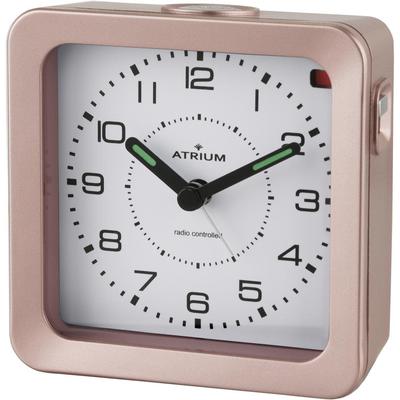 Funkwecker ATRIUM "A660-17", rosa (roségoldfarben, silberfarben), Wecker, Quarzwecker, Schlafzimmer, Snooze, Leuchtzeiger