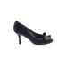Stuart Weitzman Heels: Pumps Stilleto Cocktail Party Blue Print Shoes - Women's Size 7 1/2 - Peep Toe