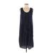 H&M Cocktail Dress - Shift Scoop Neck Sleeveless: Blue Print Dresses - Women's Size Medium