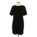 Old Navy Casual Dress - Mini Crew Neck Short sleeves: Black Solid Dresses - Women's Size Large