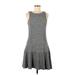Tibi Casual Dress - A-Line Crew Neck Sleeveless: Gray Print Dresses - Women's Size 6