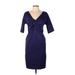 Lela Rose Casual Dress - Sheath: Purple Print Dresses - Women's Size 10