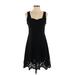 Shein Casual Dress - A-Line Sweetheart Sleeveless: Black Solid Dresses - Women's Size Small