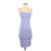Forever 21 Casual Dress - Midi Square Sleeveless: Purple Print Dresses - Women's Size Small