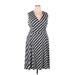 Julie Dillon Casual Dress - A-Line V Neck Sleeveless: Black Print Dresses - Women's Size 20