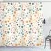 East Urban Home Grunge Polka Dots Spots Backdrop Motif Retro Nostalgic Aesthetic Image Shower Curtain Set Polyester | 75 H x 69 W in | Wayfair