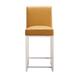 Orren Ellis Mcmath Counter & Bar Stool Metal in White/Brown | 37.2 H x 16.34 W x 21.3 D in | Wayfair 177F98C43E624A509F9D0C02F7389C65