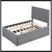 Red Barrel Studio® Upholstered Platform Bed w/ Pull-Out Twin Size Trundle & 3 Drawers Upholstered, in Brown/Gray | Wayfair