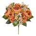 Primrue Mixed Peony Hydrangea Flower Bush Fabric in Orange | 17 H x 11 W x 11 D in | Wayfair 4D277F0F2BC84CD5A7B09AB8F0F6975A