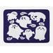 East Urban Home Ghost Plush Bath Mat, Scary Ghost Characters Boo, 30.2"x20", Dried Rose Indigo Polyester in Blue | 30.2 H x 20 W x 0.78 D in | Wayfair